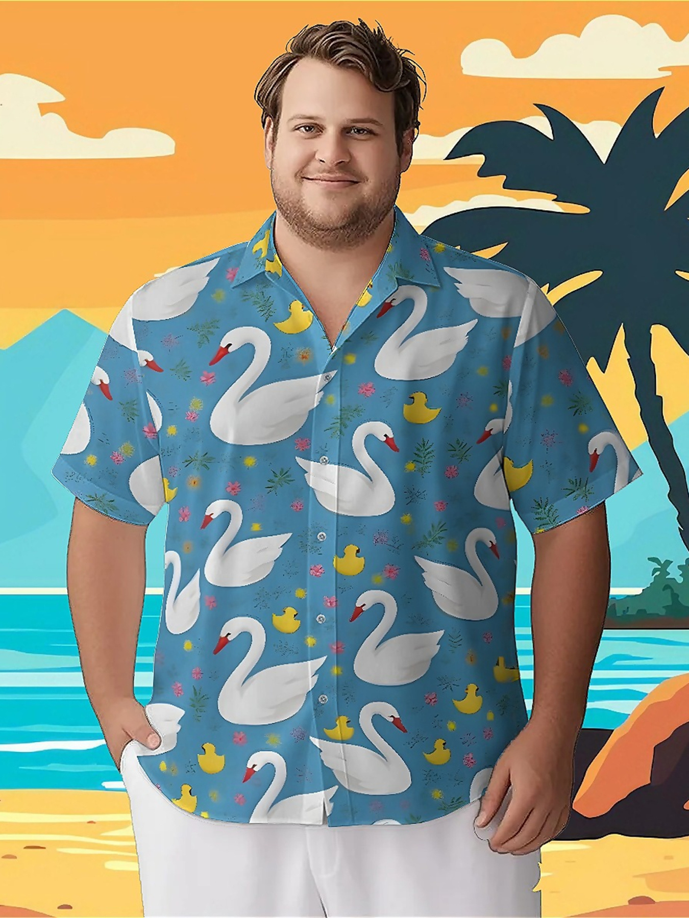 Men's Plus Size Hawaiian Shirt - مراجعة Summer Clothing For A Beach وسعره