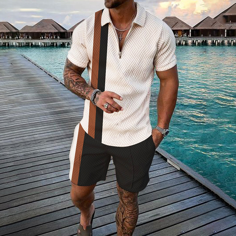 Summer Zipper Polo Shirt Suit  - مراجعة Summer Clothing For A Beach وسعره