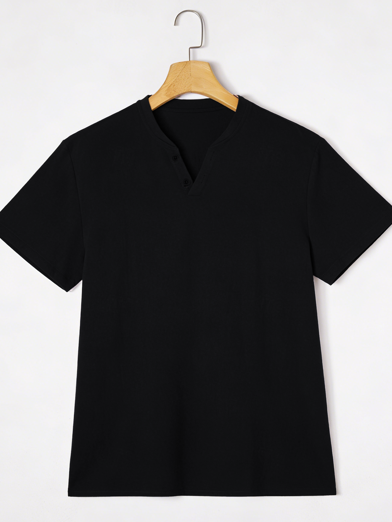 Elegant Black Henley Short-Sle - مراجعة Summer Clothing Trends وسعره