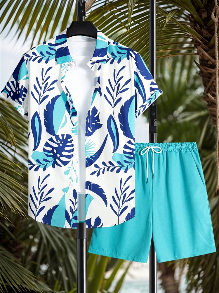 Men's Short-sleeved Shirt Set  - مراجعة Summer Clothing Haul وسعره