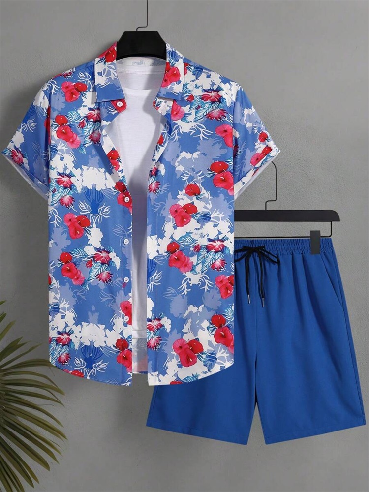 Men's Short-sleeved Shirt Set  - مراجعة Summer Clothing Haul وسعره