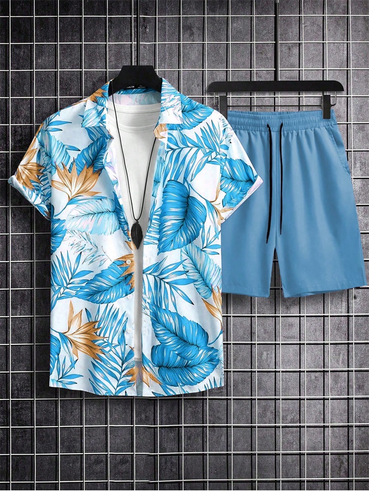 Men's Short-sleeved Shirt Set  - مراجعة Summer Clothing Haul وسعره