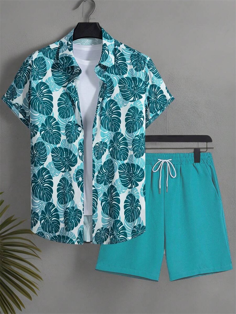 Men's Short-sleeved Shirt Set  - مراجعة Summer Clothing Haul وسعره