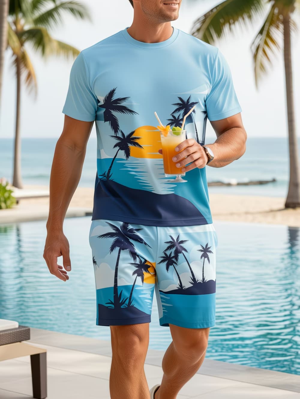 2026 Men's 2 Piece Set Hawaiia - مراجعة Summer Clothing Haul وسعره