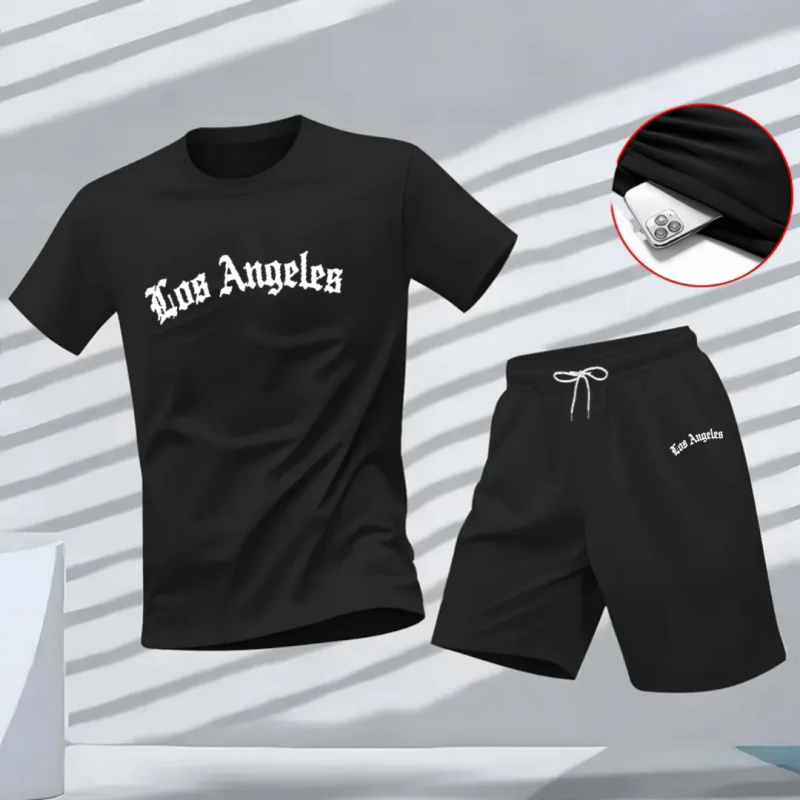 Men's Los Angeles Letter Print - مراجعة Summer Clothing Haul وسعره