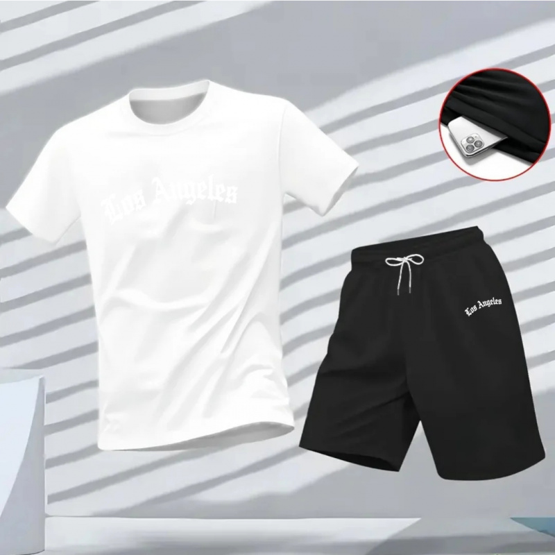 Men's Los Angeles Letter Print - مراجعة Summer Clothing Haul وسعره