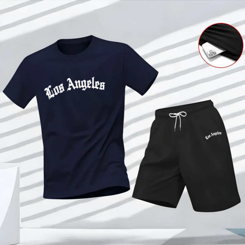 Men's Los Angeles Letter Print - مراجعة Summer Clothing Haul وسعره