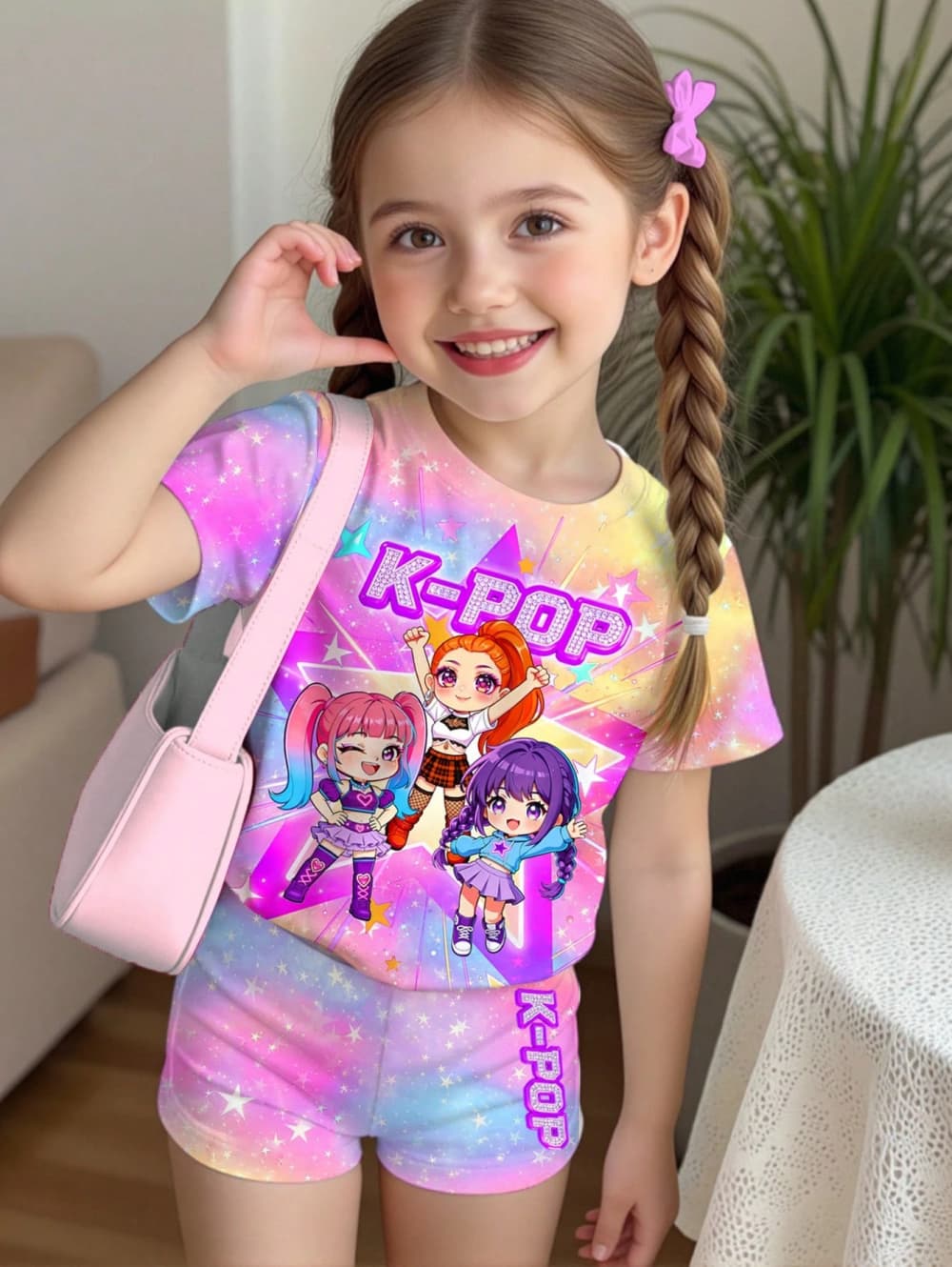K-Pop Cartoon Graphic Girls T- - مراجعة Summer Clothing List وسعره