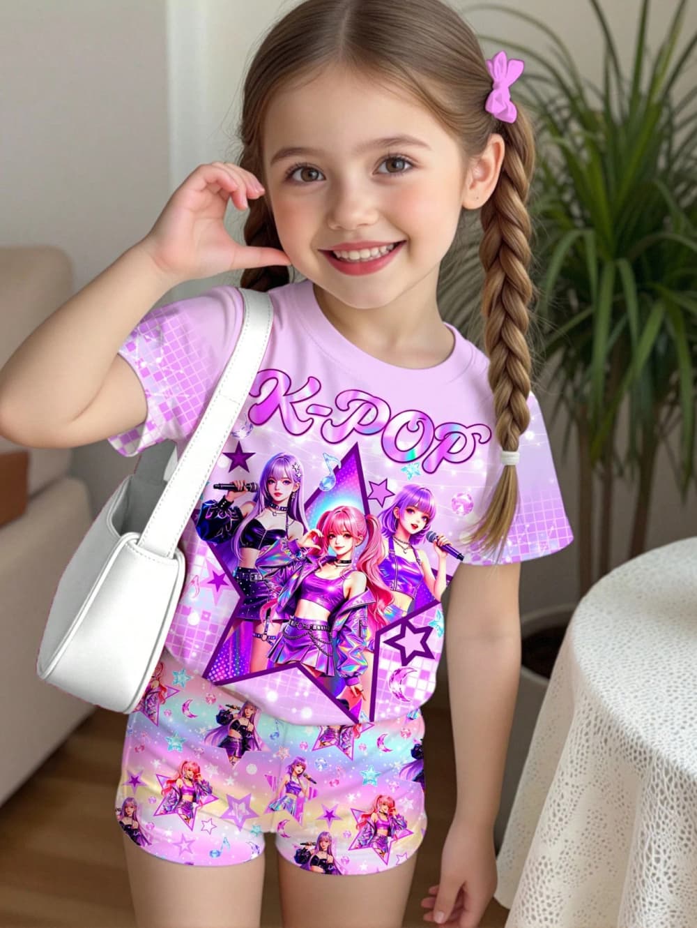 K-Pop Cartoon Graphic Girls T- - مراجعة Summer Clothing List وسعره