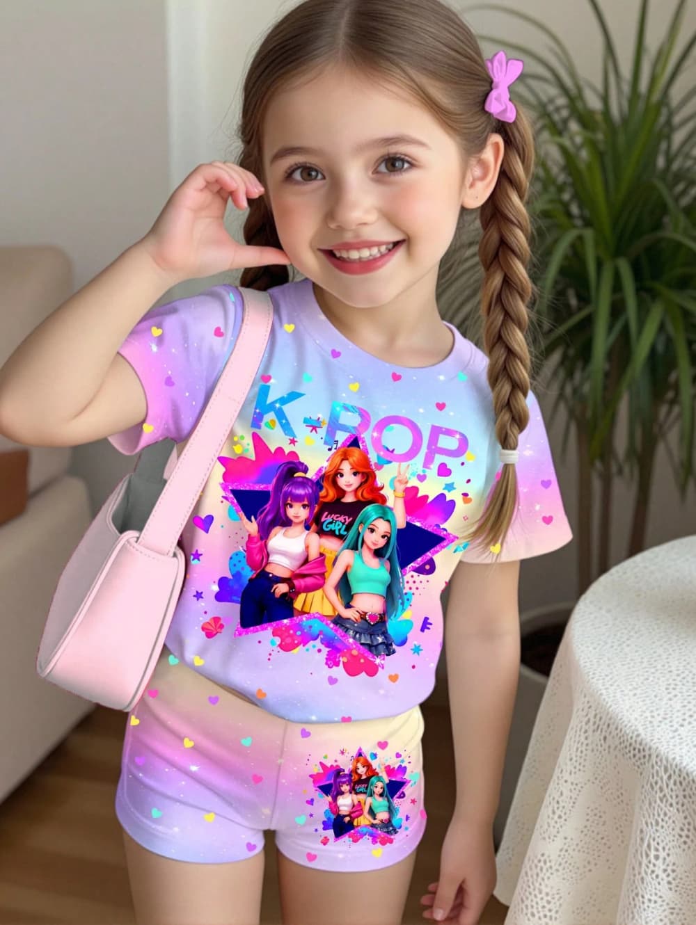 K-Pop Cartoon Graphic Girls T- - مراجعة Summer Clothing List وسعره