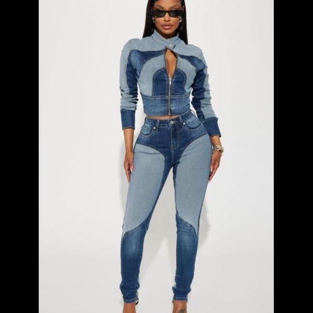 High Elasticity Denim Patchwor - مراجعة Summer Clothing List وسعره