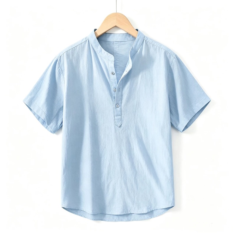 Men Cotton Linen Short-Sleeve  - مراجعة Summer Clothing Trends وسعره
