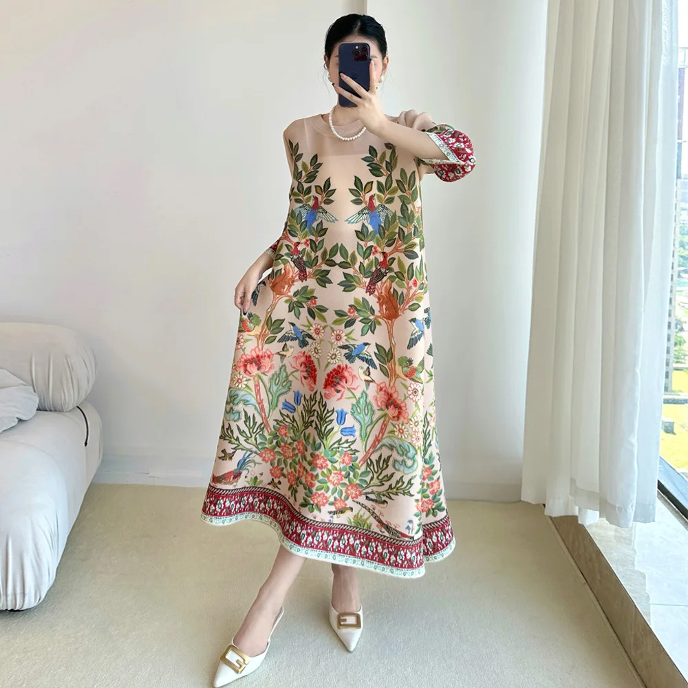 Miyake Vintage Print Dress Sev - مراجعة Summer 2025 Clothing Essentials وسعره